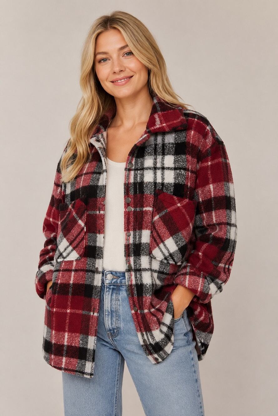 Rae Mode Plaid Shirt Jacket / Shacket - Women’s Small